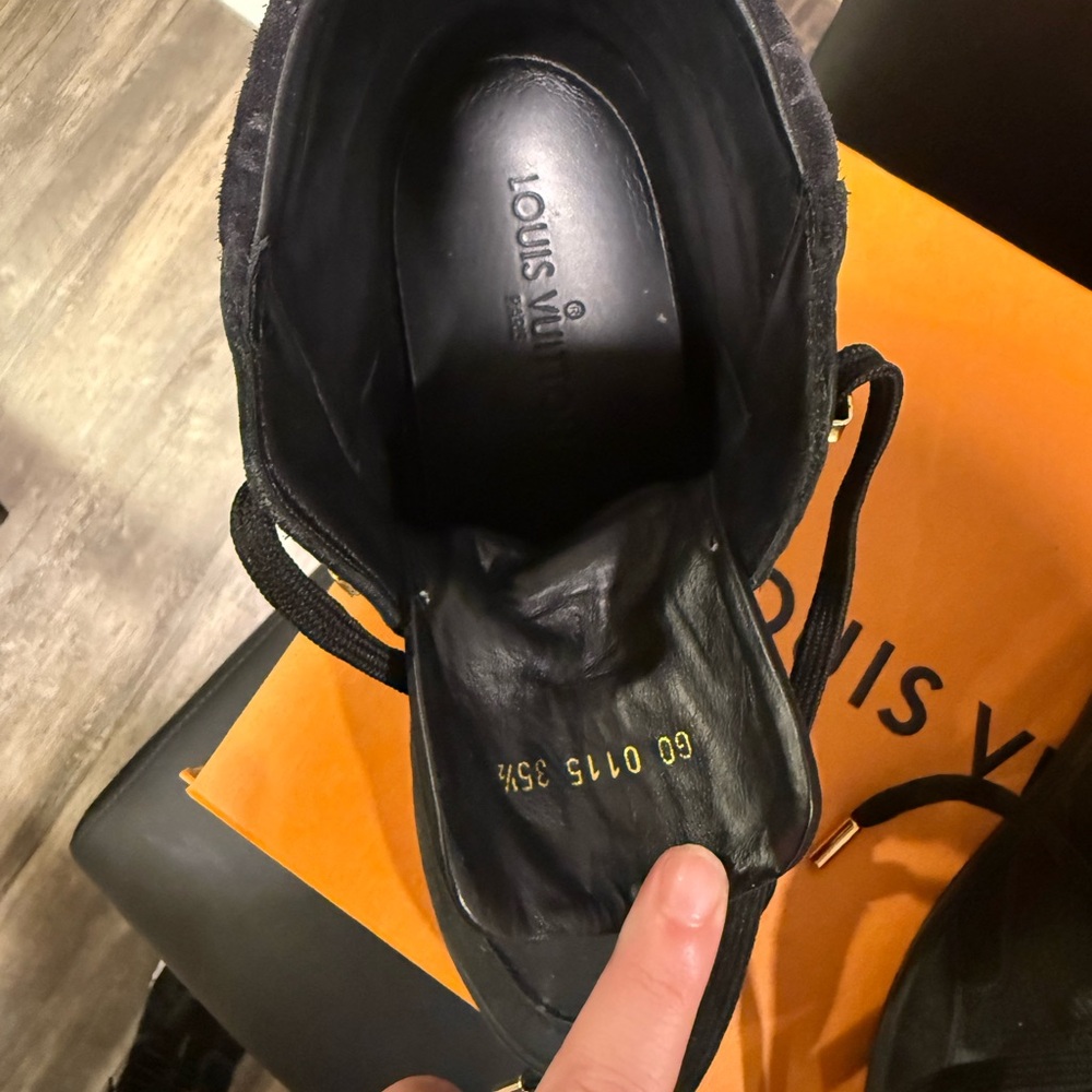 🔥24HR SALE🔥 Authentic Louis Vuitton WedgeBlack High-Top monogram Sneakers - Picture 9 of 13